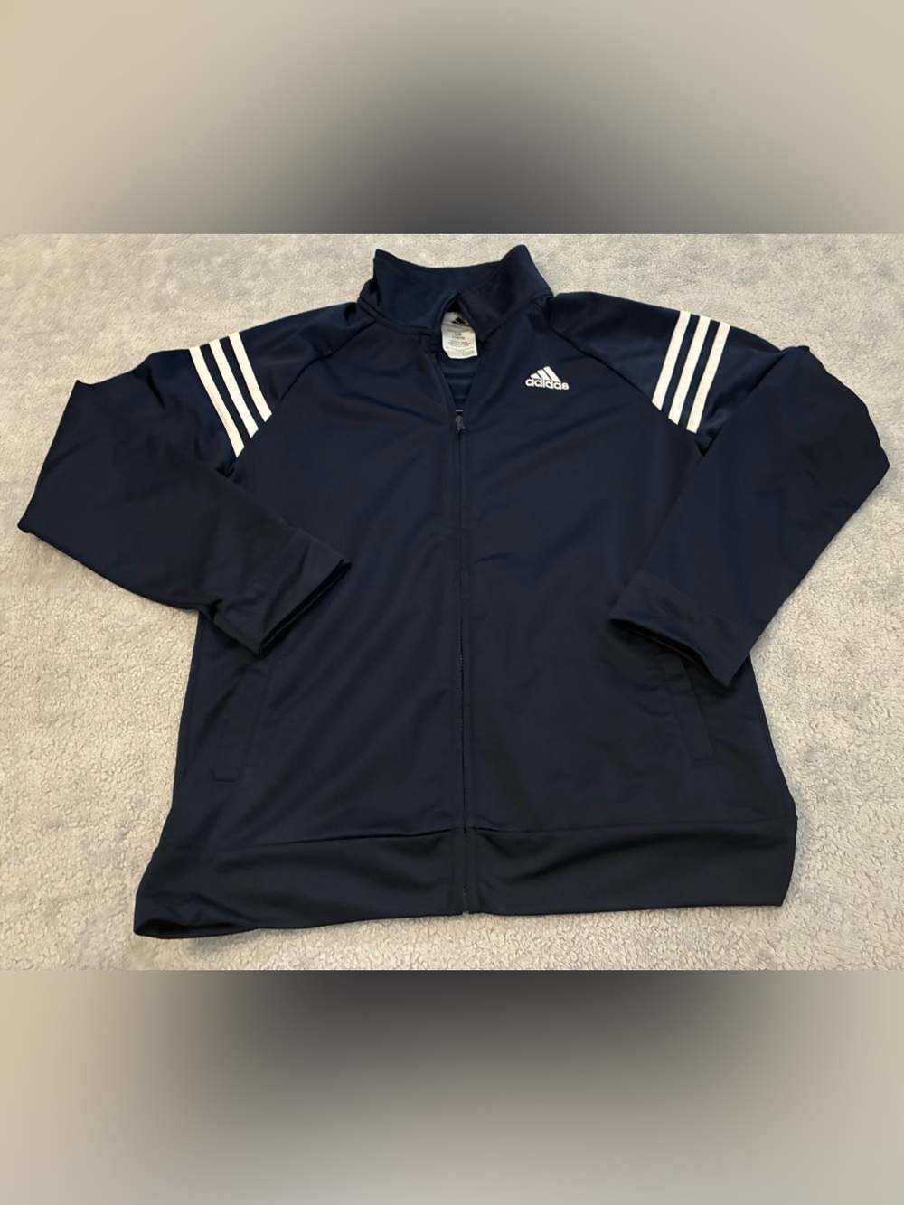 Boy’s Youth Size Large (14-16) adidas Navy Performance Zip Up Track Jacket